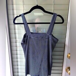 Loft Dark Navy with White Stripe Tank Top in Size XS